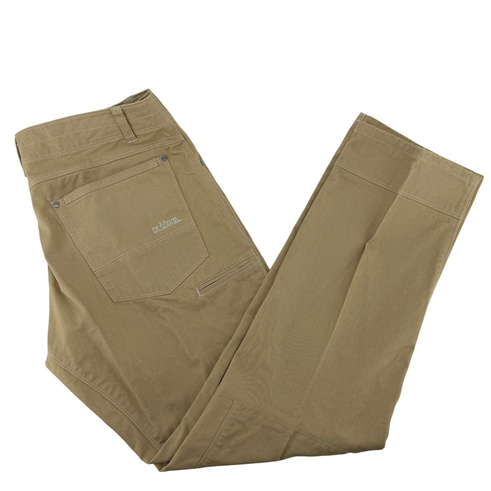 Kuhl Rydr Lean Pants Mens 38x32 Khaki Tan Articulated Knee Outdoor Workwear